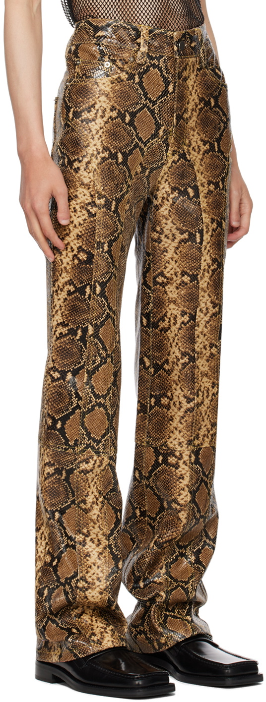 Theophilio SSENSE Exclusive Brown Leather Pants