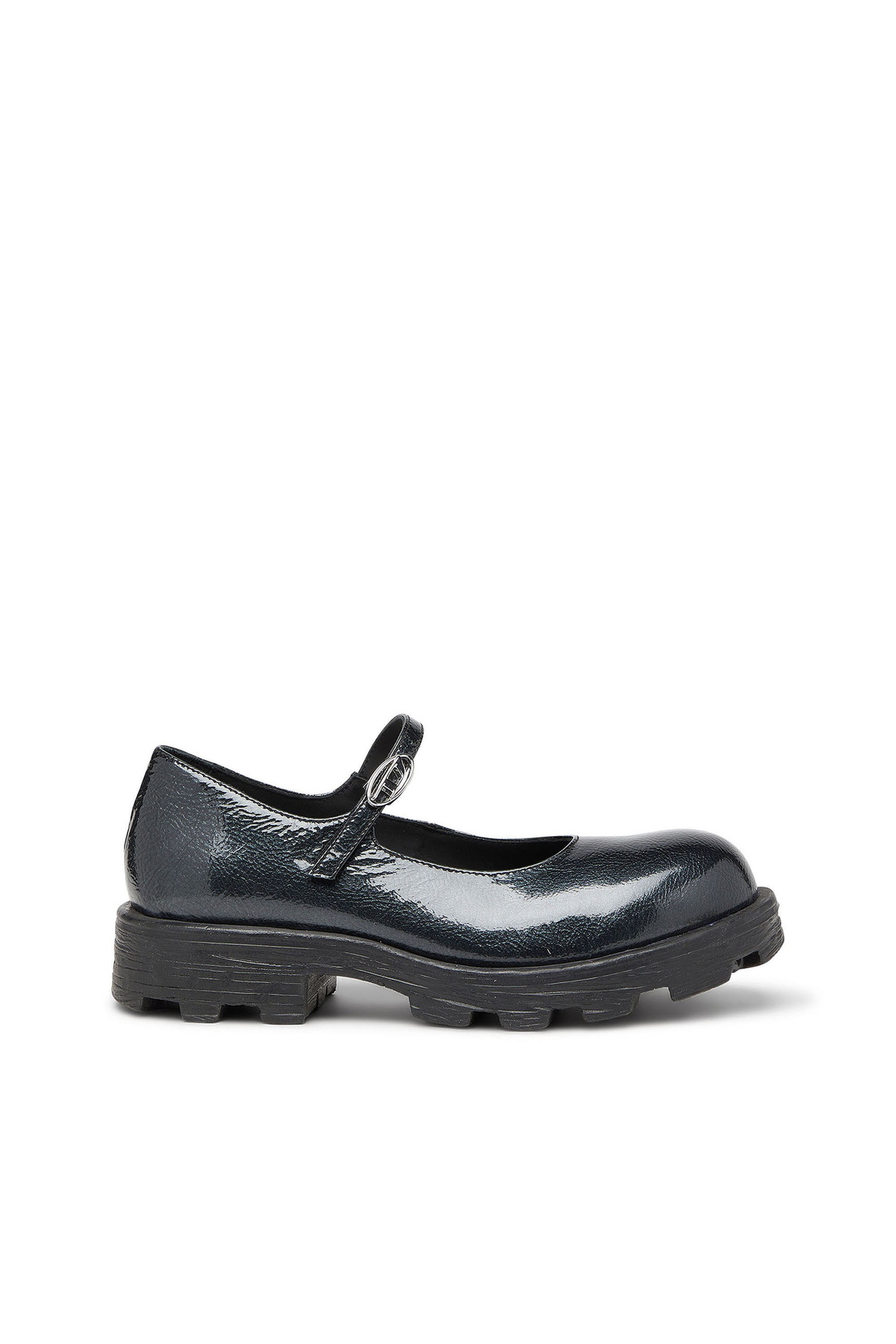 Diesel D-Hammer - Lugged Mary Jane flats in patent leather - Flats Womens in Black