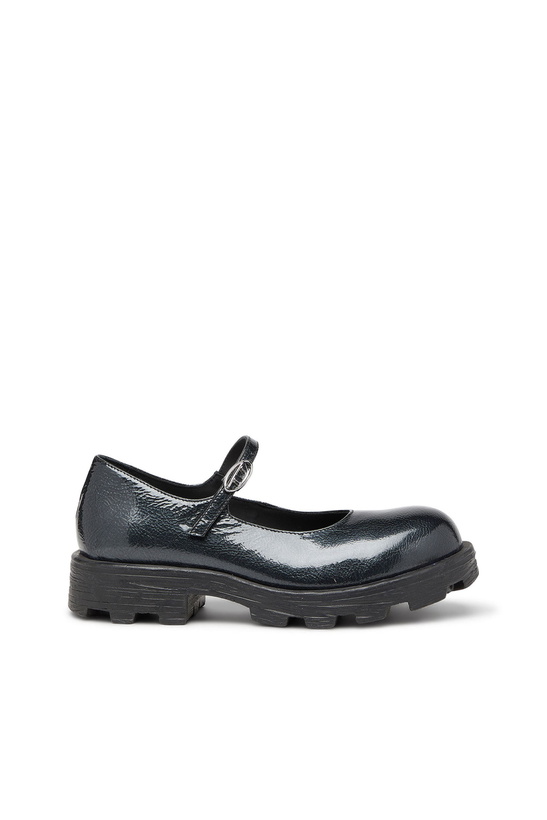 Photo: Diesel D-Hammer - Lugged Mary Jane flats in patent leather - Flats Womens in Black