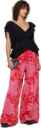 Dries Van Noten Red & Pink Loose Sweatpants