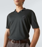 Giorgio Armani Logo cotton and cashmere polo shirt