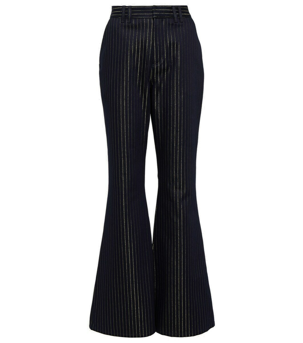 Balmain Flared Lurex® pinstripe jeans Balmain