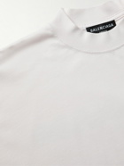 Balenciaga - Oversized Logo-Print Cotton-Jersey T-Shirt - Neutrals