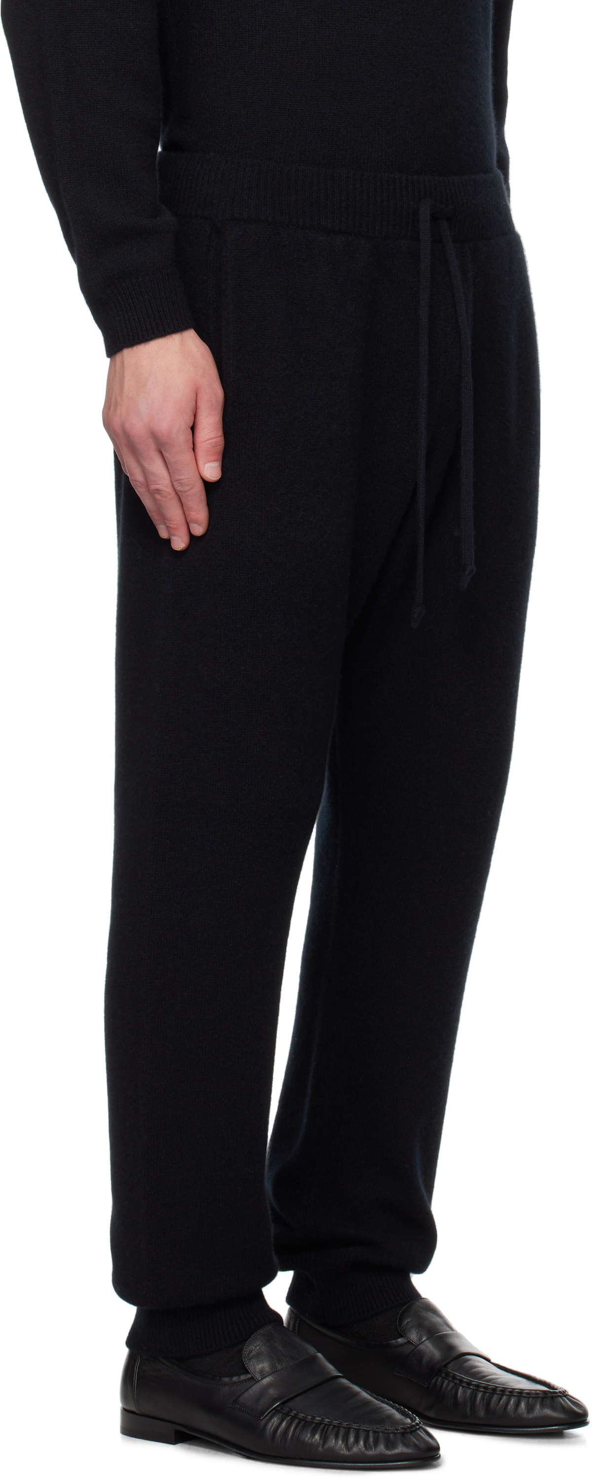 AURALEE Black Baby Cashmere Knit Sweatpants Auralee
