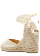 Castañer Chiara 80 Canvas Wedge Espadrilles Ivory