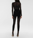 Wolford - x Mugler Flock Shaping paneled stirrup leggings