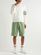 Thom Browne - Garment Dyed Wide-Leg Loopback Cotton-Jersey Shorts - Green