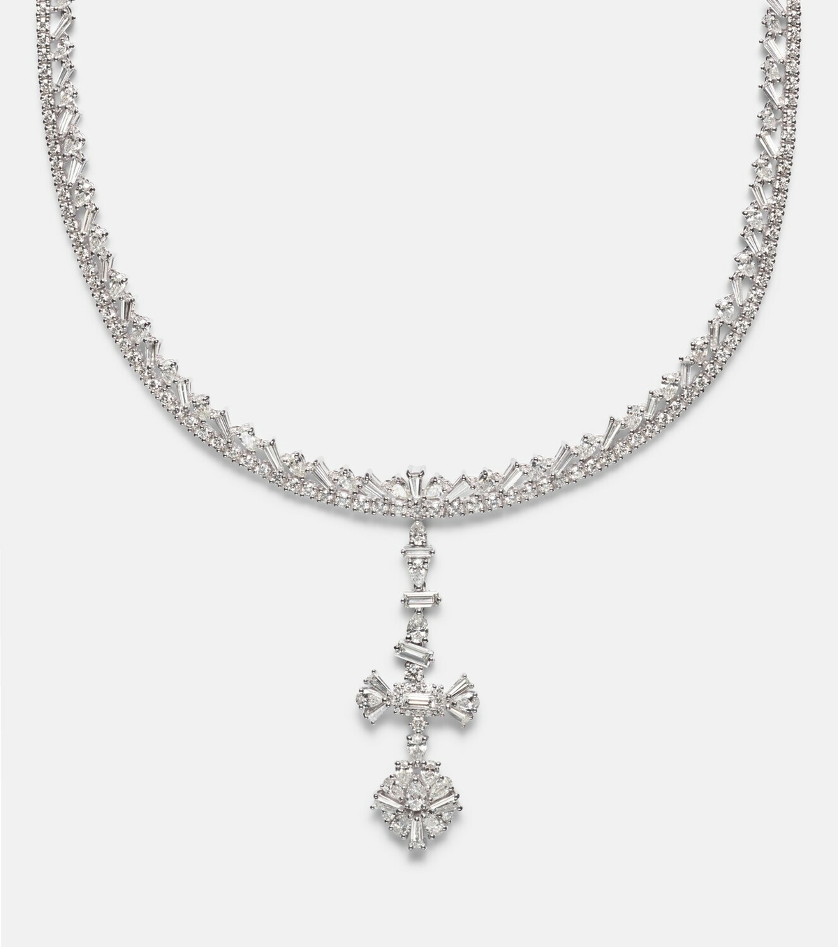 Yeprem Y-Couture 18kt white gold pendant necklace with diamonds