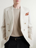J MUESER - Knitted Linen and Cotton-Blend T-Shirt - Neutrals
