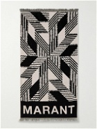 Isabel Marant - Fringed Cotton-Terry Jacquard Beach Towel - Black