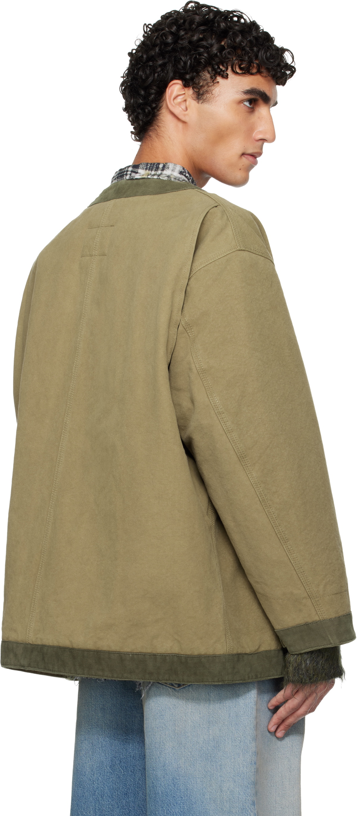 R13 Khaki Cord Trimmed Chore Jacket