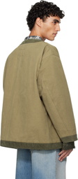 R13 Khaki Cord Trimmed Chore Jacket
