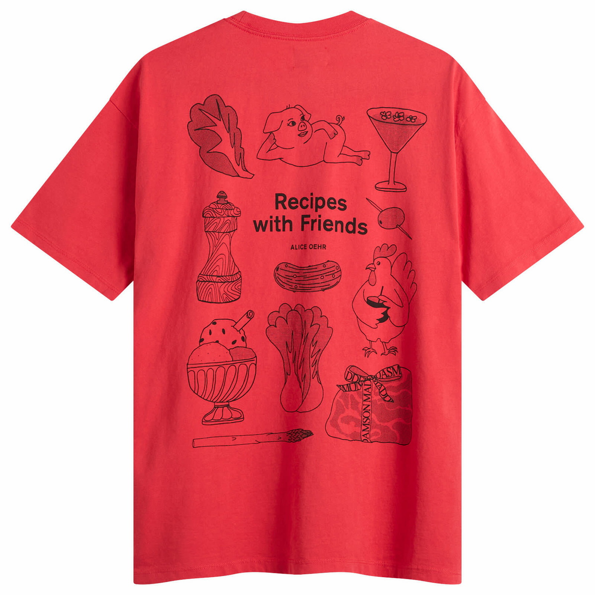 Damson Madder Women's Presented By End. Recipe with Friends Graphic T-Shirt in Red