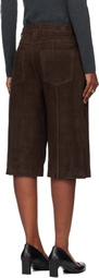 TONYWACK Brown Straight-Leg Bermuda Goat Suede Shorts