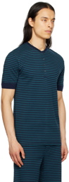 Paul Smith Blue & Black Striped T-Shirt