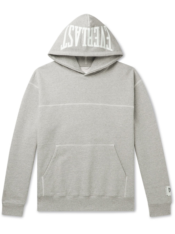 Photo: REIGNING CHAMP - Everlast Logo-Print Loopback Cotton-Blend Jersey Hoodie - Gray - S