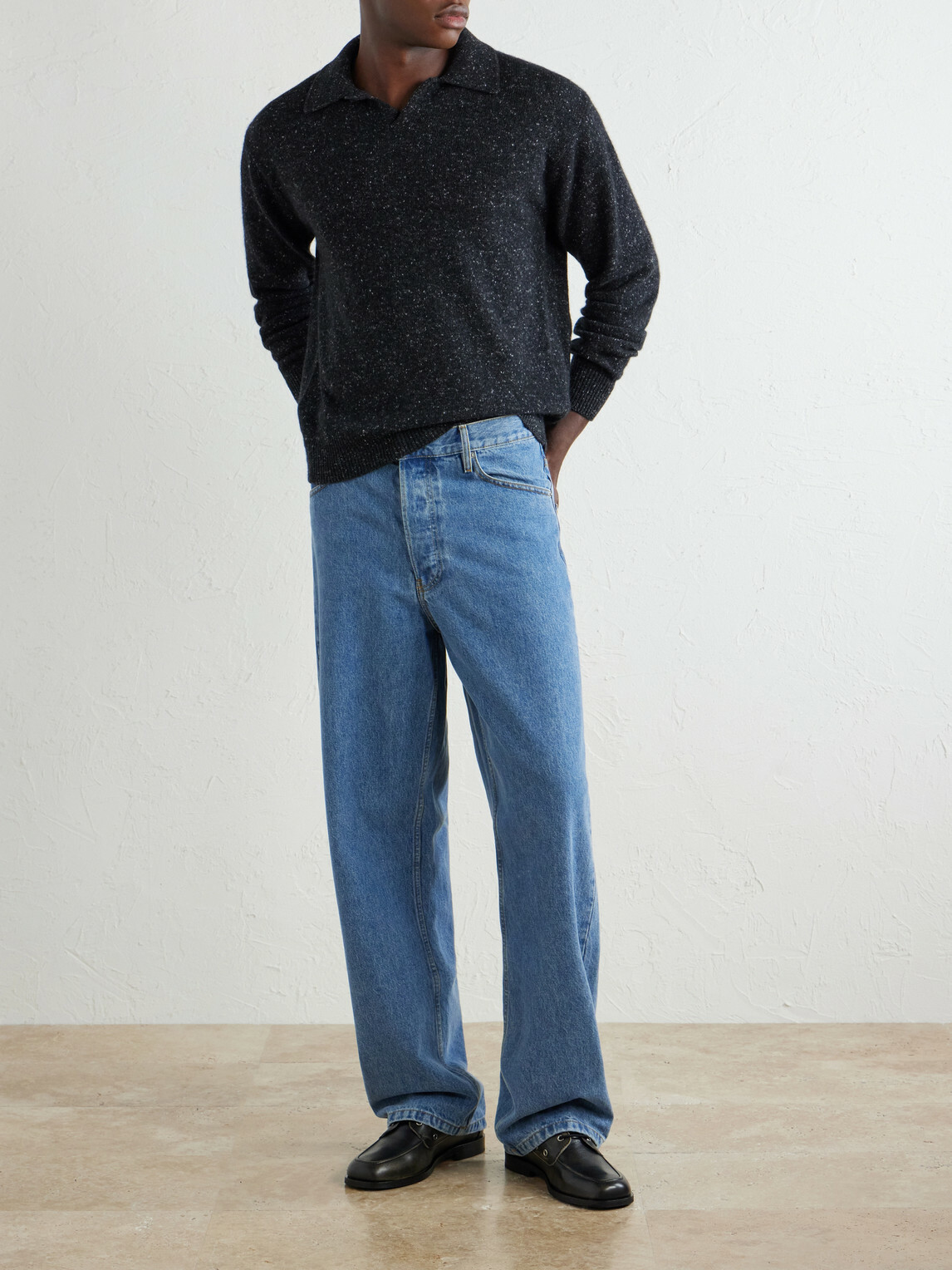 Auralee - Cashmere Polo Sweater - Black