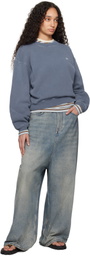 ERL Blue 'ERL' Crewneck Sweatshirt