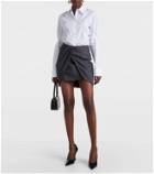 Off-White Pinstripe asymmetric wool blend miniskirt