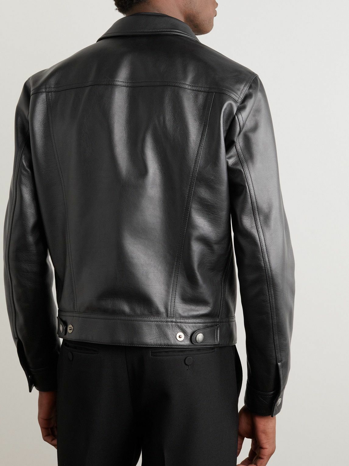 TOM FORD - Full-Grain Leather Trucker Jacket - Black TOM FORD
