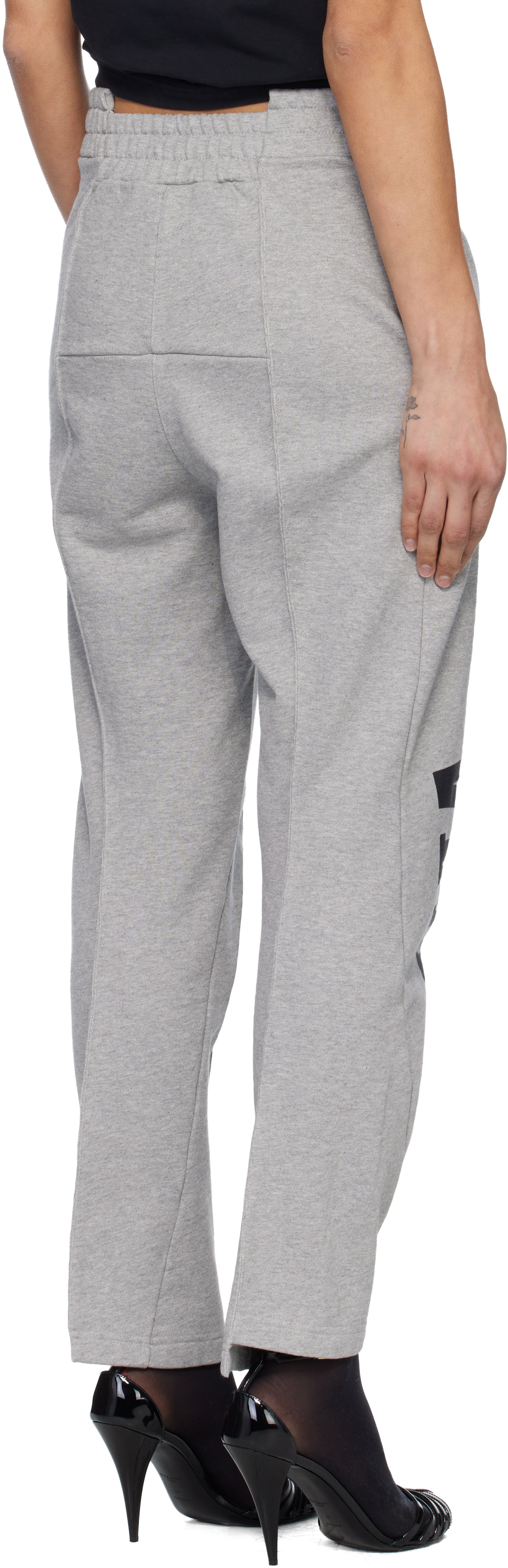 VETEMENTS Gray Cut Up Logo Sweatpants