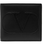 Valentino - Valentino Garavani Logo-Appliquéd Leather Billfold Wallet - Black