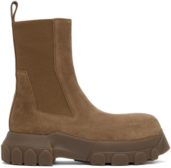 Photo: Rick Owens Brown Suede Beetle Bozo Tractor Boots