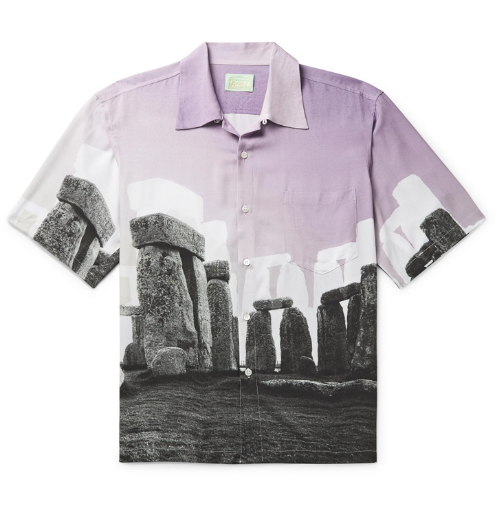 Photo: Aries - Jeremy Deller Camp-Collar Printed Woven Shirt - Purple