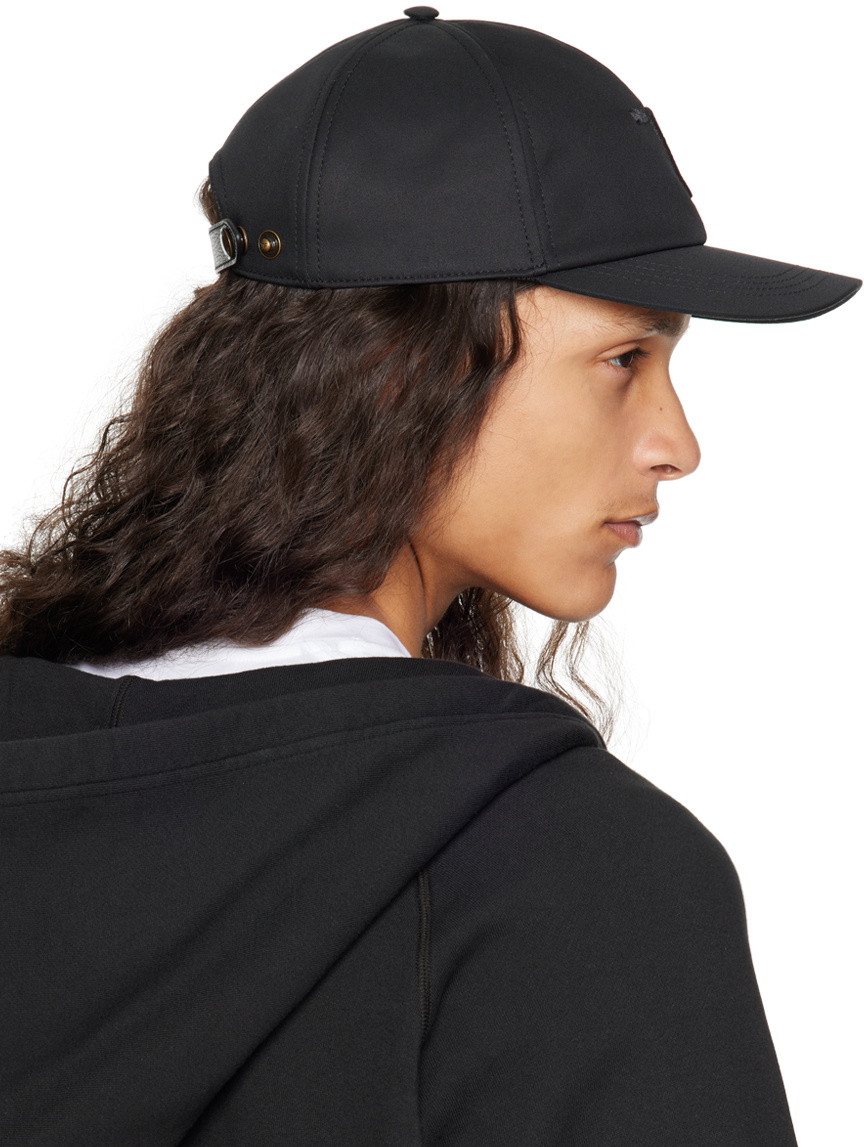 TOM FORD Black Canvas & Smooth Leather Cap TOM FORD