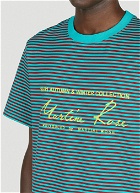Martine Rose - Striped Logo T-Shirt in Light Blue