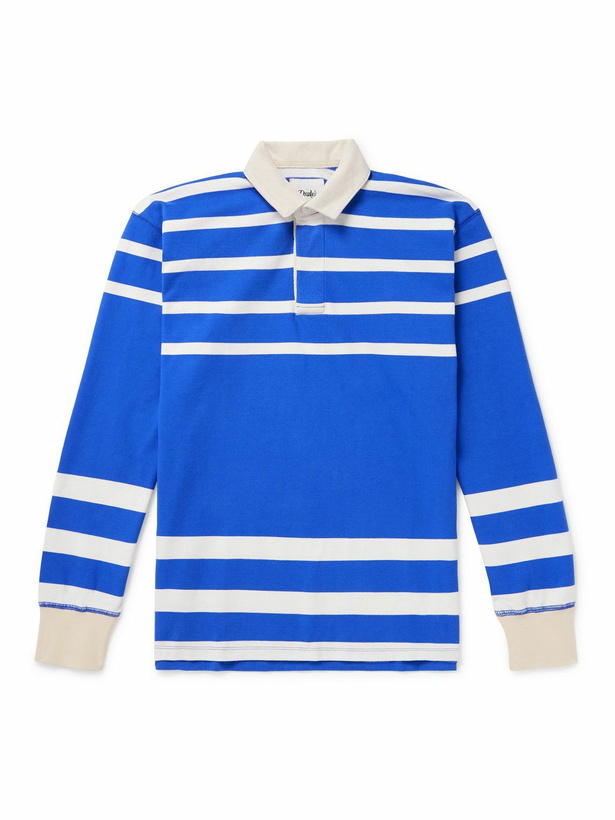 Photo: Drake's - Striped Cotton-Jersey Polo Shirt - Blue
