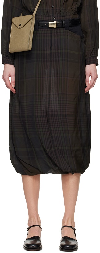 Photo: LEMAIRE Brown Twisted Midi Skirt
