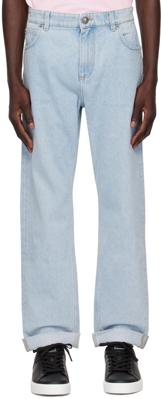 Photo: Balmain Blue Regular-Fit Jeans