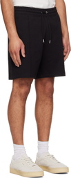 Hugo Black Stacked-Logo Trim Shorts