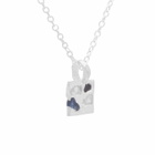 The Ouze Men's Raw Sapphire Square Necklace in Silver/Sapphire