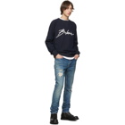 Balmain Blue Denim Sweatshirt