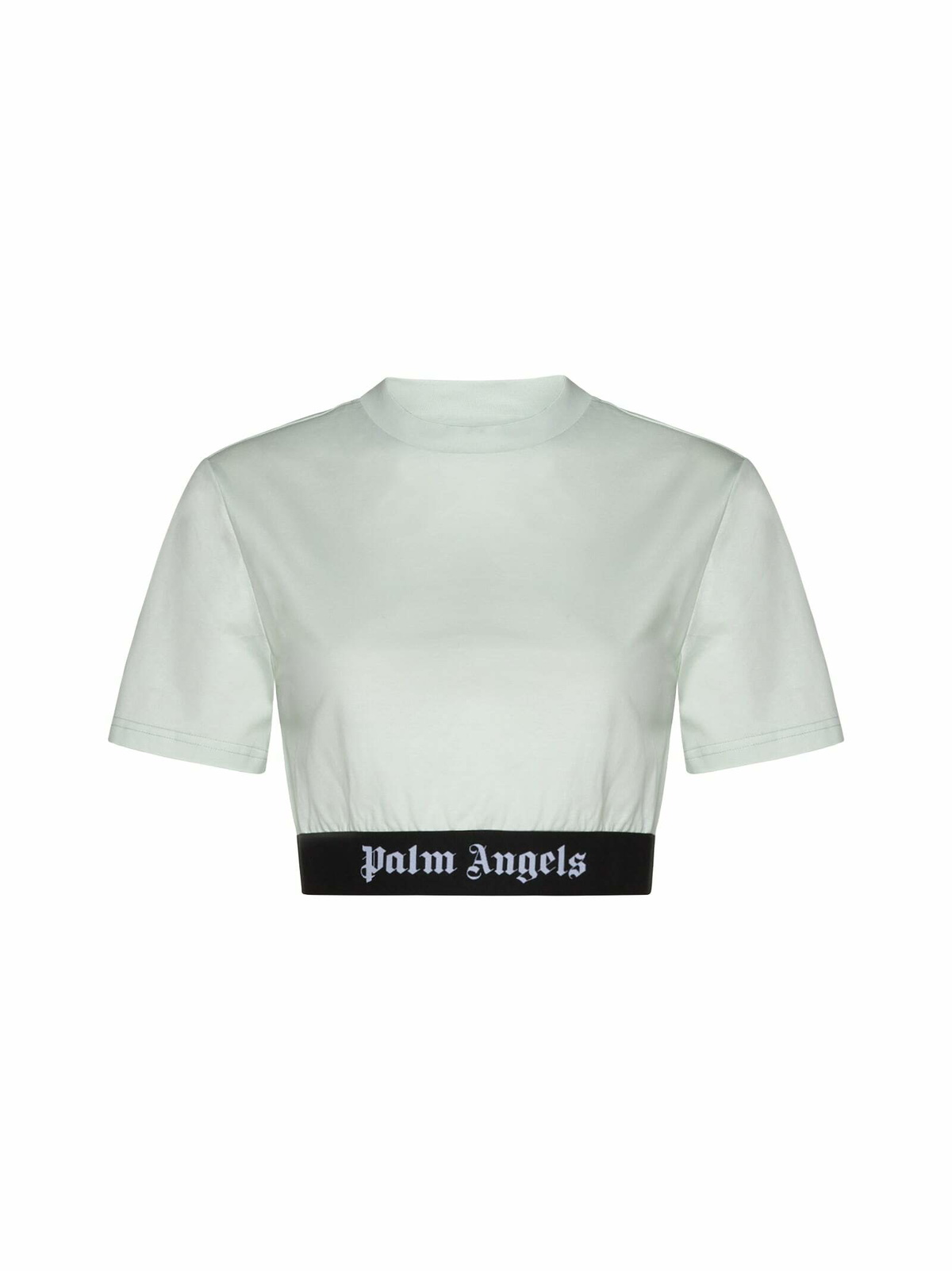 Palm Angels Tan Cropped T-Shirt Palm Angels Palm Angels Tan Cropped T-Shirt Palm Angels