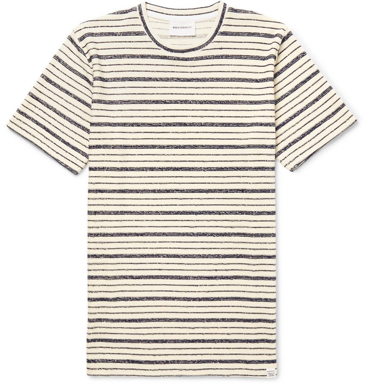 Photo: Norse Projects - Niels Textured Striped Cotton-Blend Jersey T-Shirt - Men - Cream