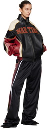 Martine Rose Red & Black Superbowl Leather Jacket