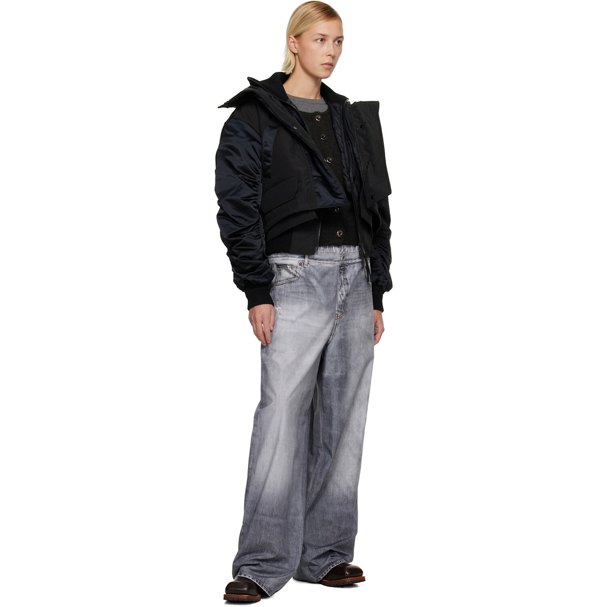 Canada Goose Black 'Tonal Label' Claremont Down Bomber Jacket