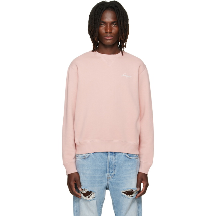 Photo: Acne Studios Pink Logo Fleece Sweatshirt