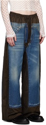 Jean Paul Gaultier Brown & Blue 'The Jean Suit' Trousers