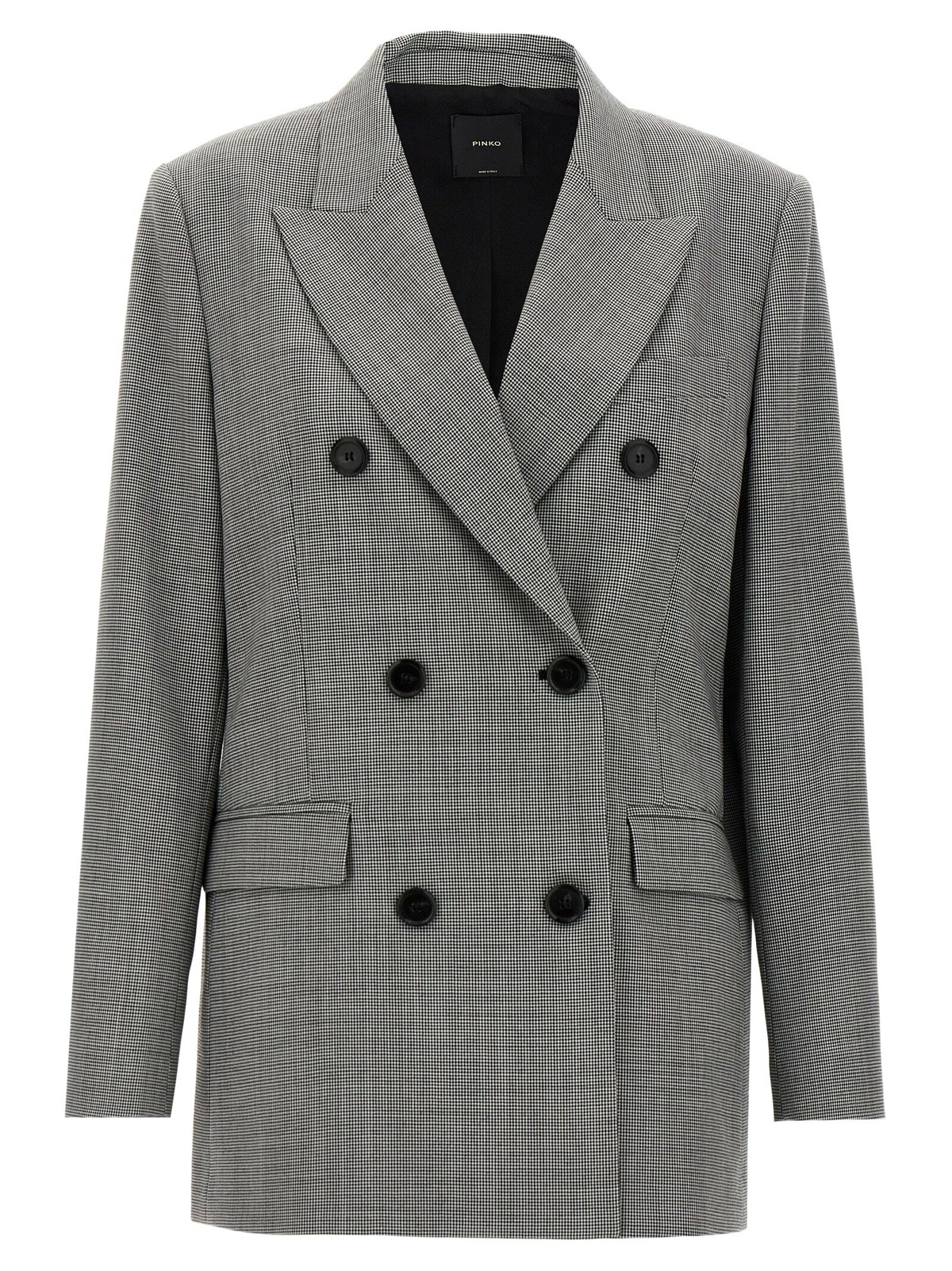 Pinko Oversized Textured Canvas Blazer Searing Sand Beige Pinko
