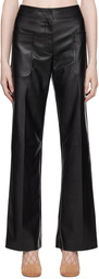 Stella McCartney Black Wide-Leg Faux-Leather Trousers