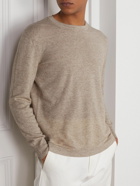 Zegna - Oasi Cashmere and Linen-Blend Sweater - Neutrals