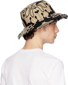 Anna Sui Black Beardsley Tapestry Oversized Brim Bucket Hat