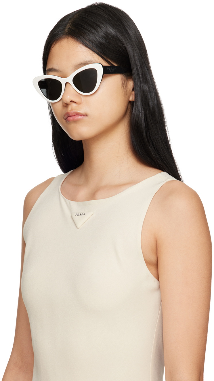 Prada Eyewear White Cat-Eye Sunglasses Prada Prada Eyewear White Cat-Eye Sunglasses Prada