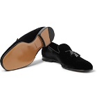 TOM FORD - William Leather-Trimmed Velvet Tasselled Loafers - Men - Black
