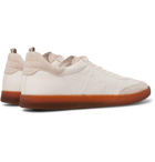 Officine Creative - Kombo Nubuck-Trimmed Leather Sneakers - Neutrals