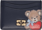 GANNI Navy Bou Bear Card Holder